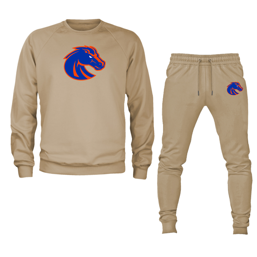 Men's Boise State Broncos   Crewneck Sweatshirt Joggers Suit