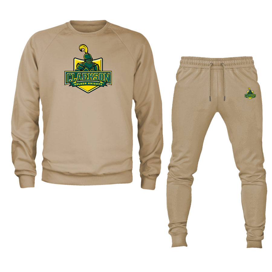 Men's Clarkson Golden Knights Crewneck Sweatshirt Joggers Suit