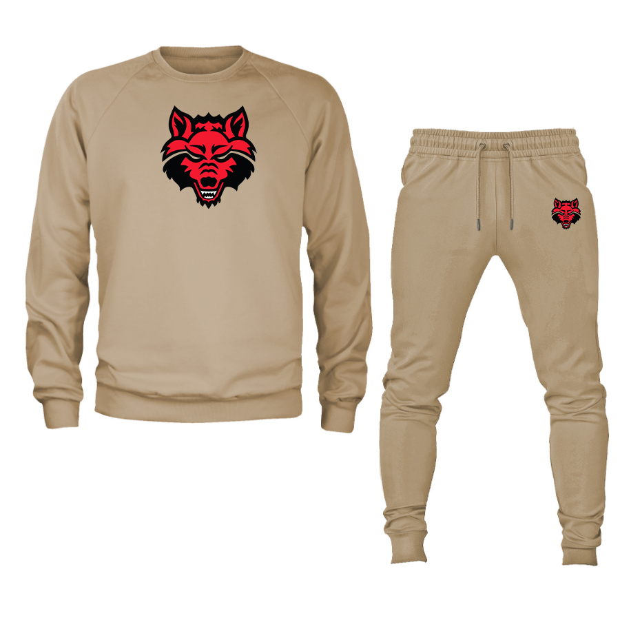 Men's Arkansas State Red Wolves Crewneck Sweatshirt Joggers Suit