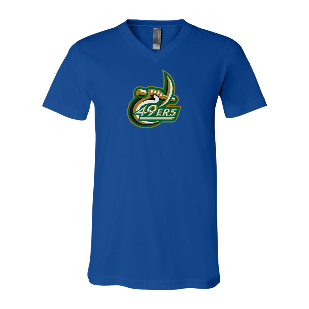 Charlotte 49ers BELLA  CANVAS - Jersey V-Neck T-Shirt