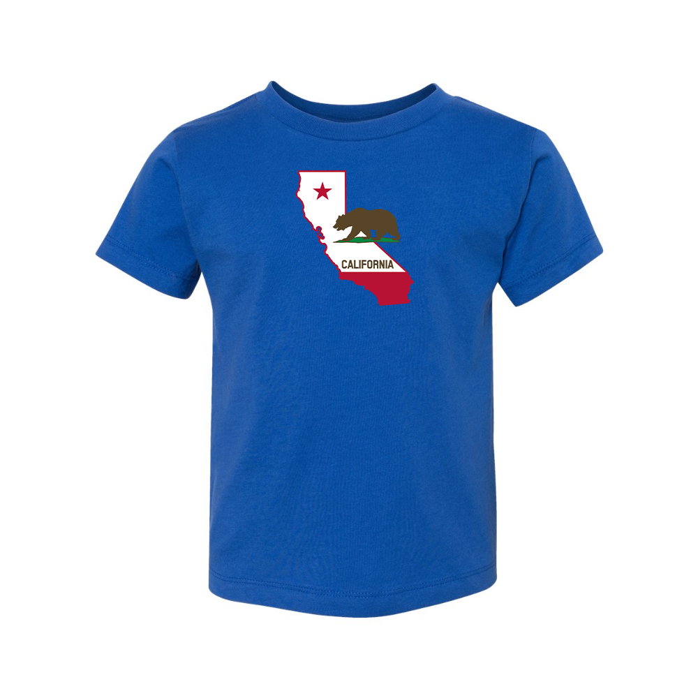 California Bear Map BELLA  CANVAS Toddler Jersey Tee