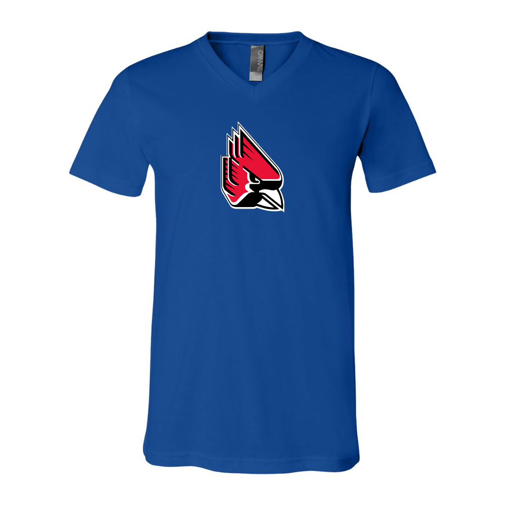 Ball State Cardinals BELLA  CANVAS - Jersey V-Neck T-Shirt