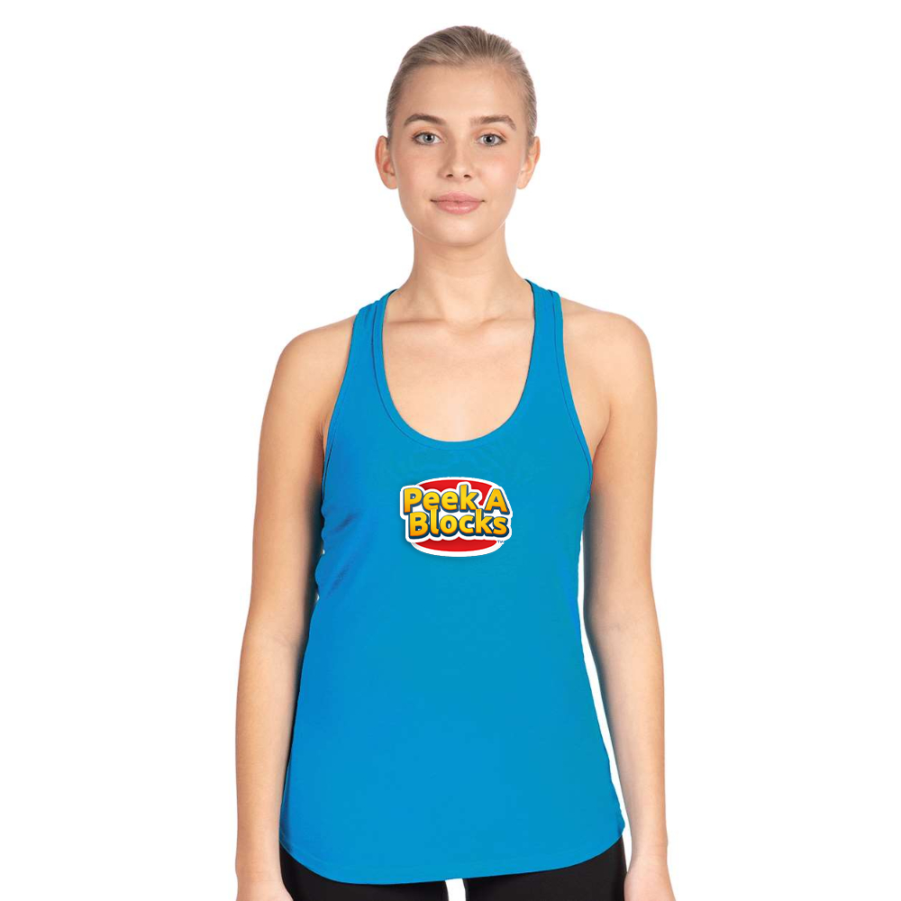 Women's Peek A Blocks Next Level Ideal Racerback Tank