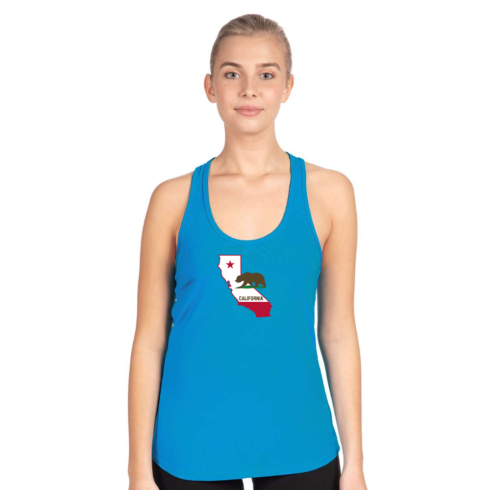 Women's  California Bear Map Next Level Ideal Racerback Tank