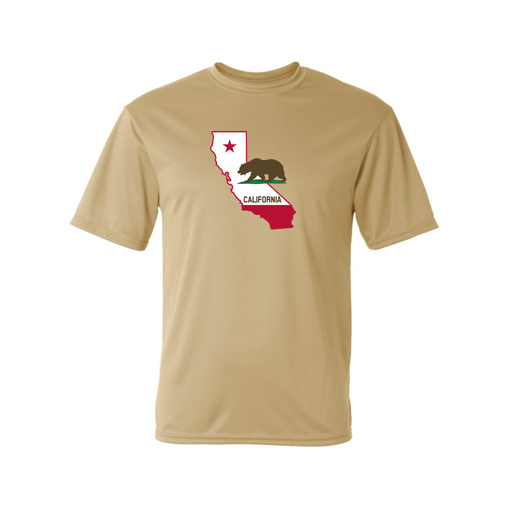 Men's California Bear Map  Performance T-Shirt