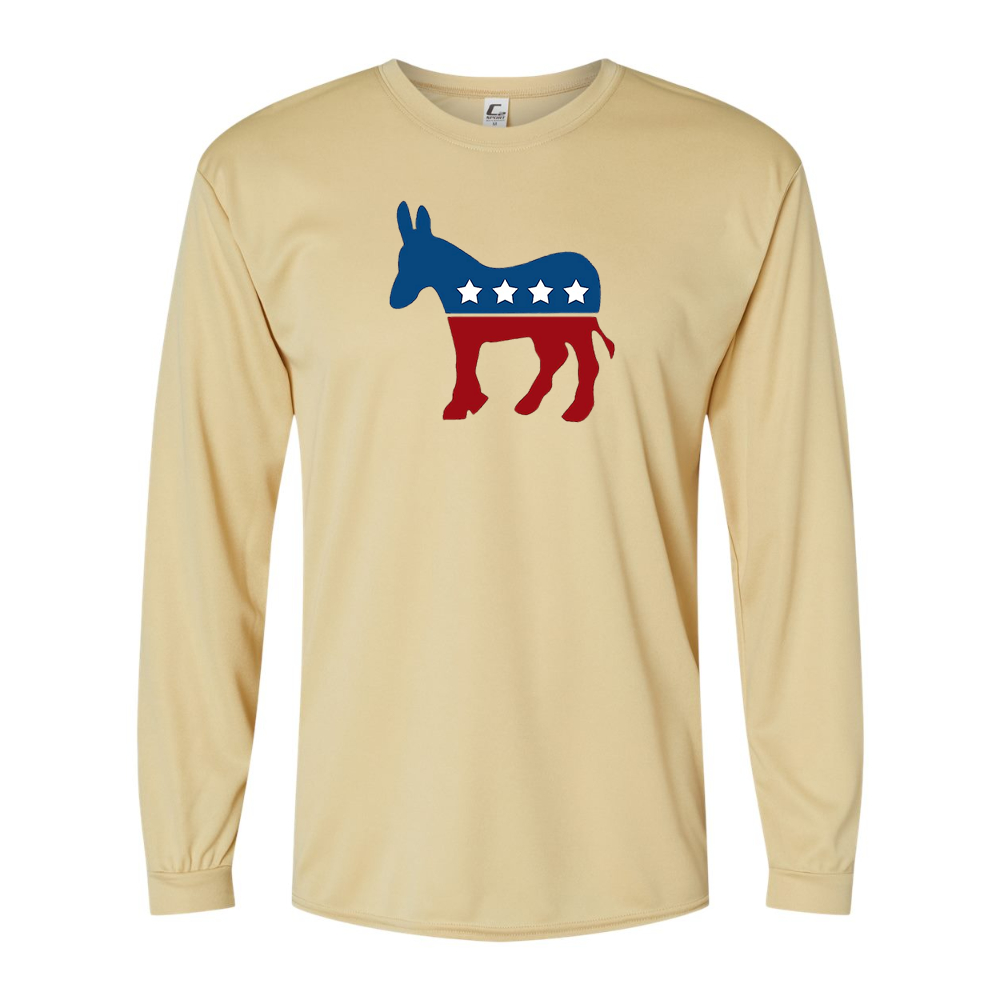 Men's Democrat Election Symbol Performance Long Sleeve T-Shirt