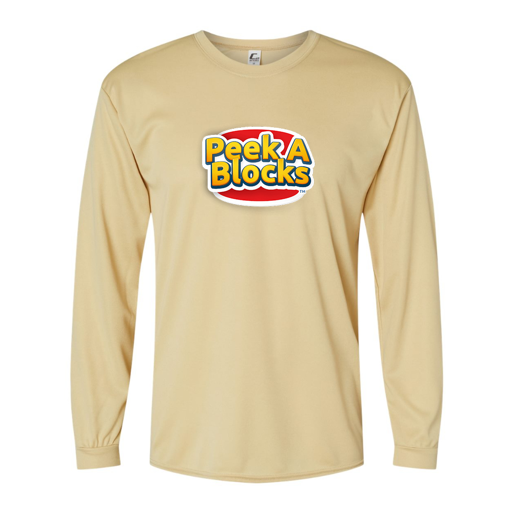 Men's Peek A Blocks  Performance Long Sleeve T-Shirt