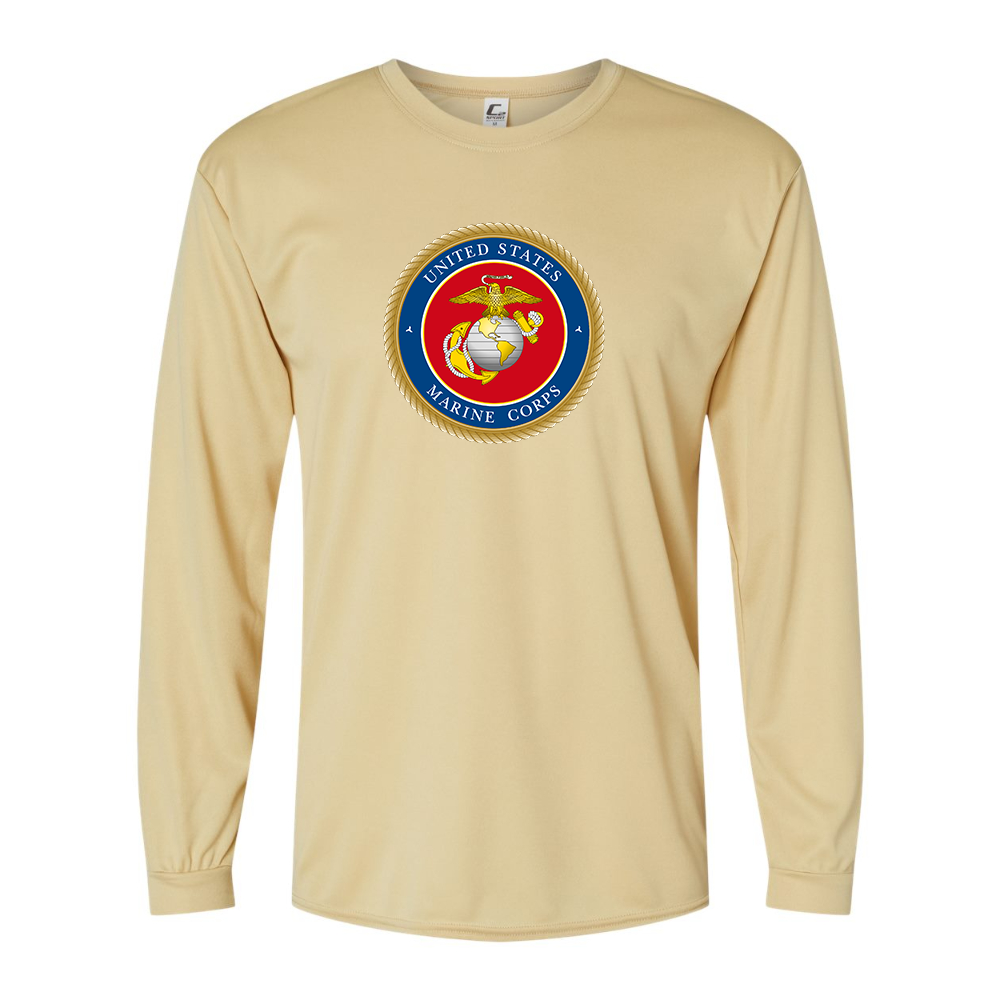 Men's  USMC Emblem Performance Long Sleeve T-Shirt