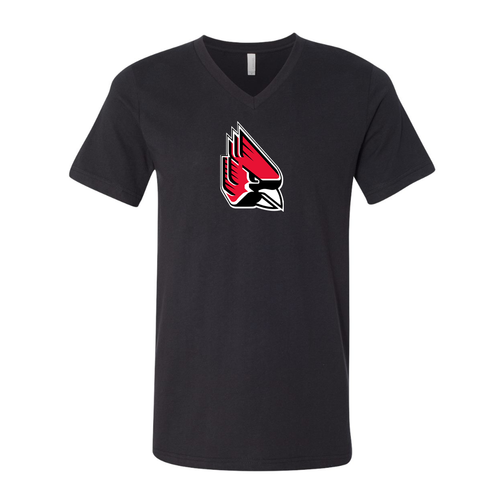 Ball State Cardinals BELLA  CANVAS - Jersey V-Neck T-Shirt