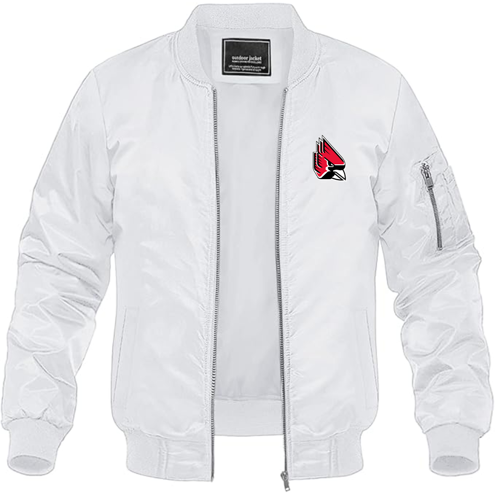 Men's  Ball State Cardinals Lightweight Bomber Jacket Windbreaker Softshell Varsity Jacket Coat