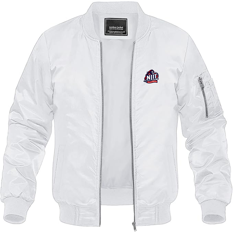 Men's  NJIT Highlanders Logo Lightweight Bomber Jacket Windbreaker Softshell Varsity Jacket Coat