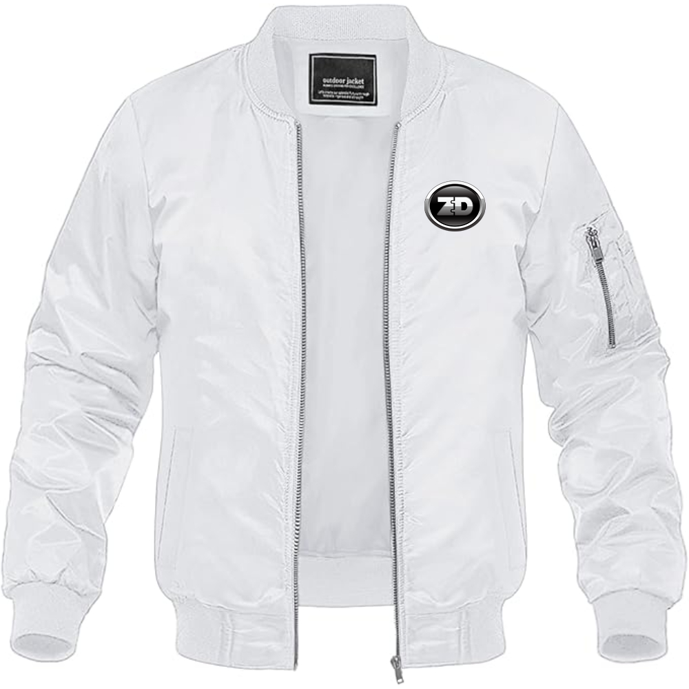Men's Zhidou  Logo Lightweight Bomber Jacket Windbreaker Softshell Varsity Jacket Coat