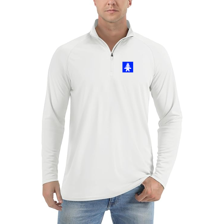 Men's Mac Miller  Logo Lightweight Quarter-Zip Athletic Shirt Long Sleeve Performance Wear