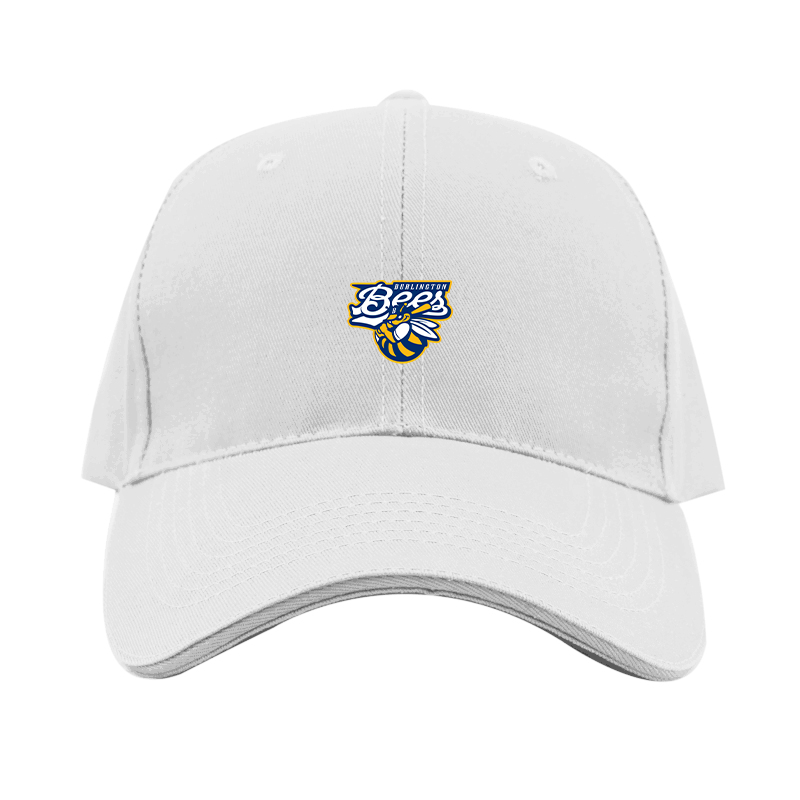 Burlington Bees   Logo  Dad Baseball Cap Hat