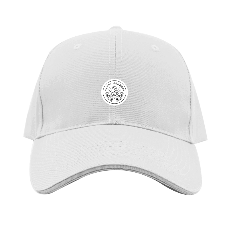 Happy Mammoth Logo  Dad Baseball Cap Hat