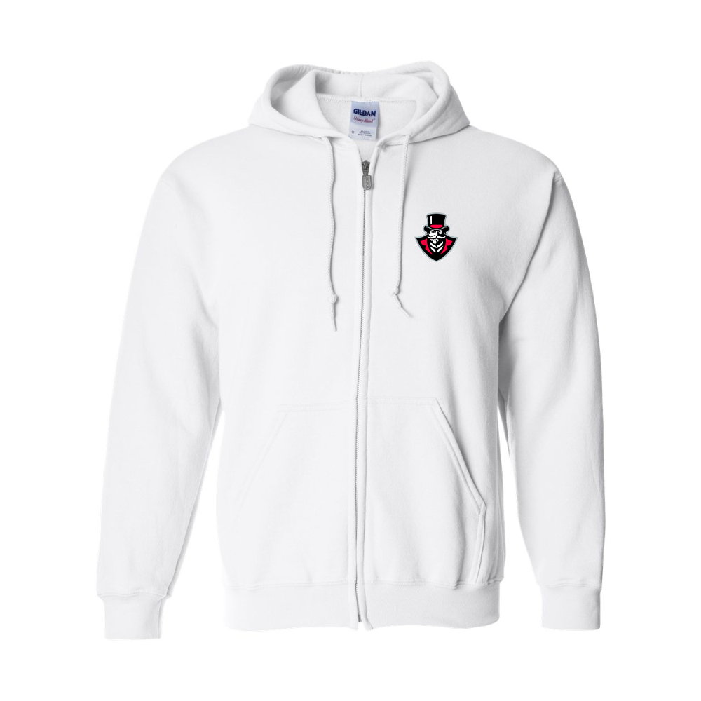Men's   Austin Peay Governors  Gildan  Heavy Blend Full Zip Hooded Sweatshirt