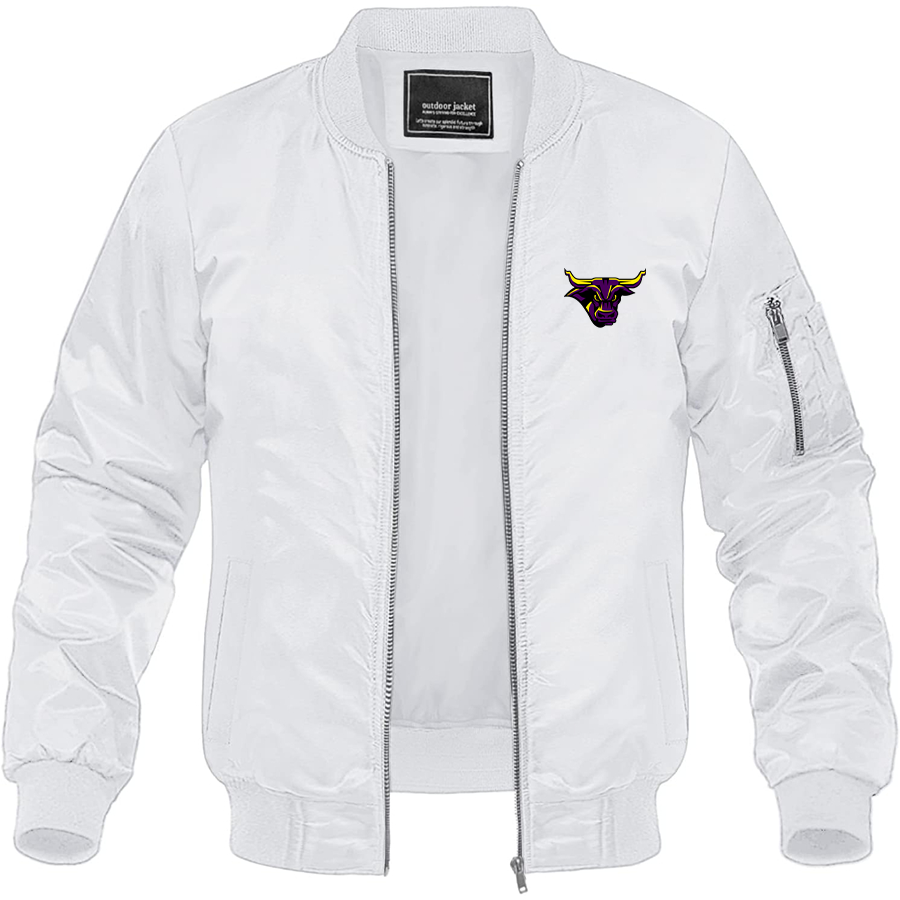 Men's  Minnesota State Mavericks Logo Lightweight Bomber Jacket Windbreaker Softshell Varsity Jacket Coat
