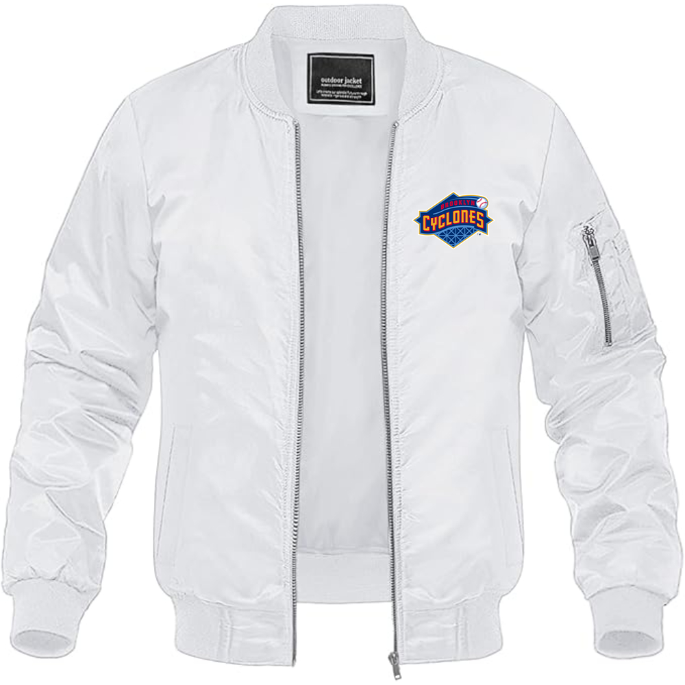 Men's  Brooklyn Cyclones Logo Lightweight Bomber Jacket Windbreaker Softshell Varsity Jacket Coat