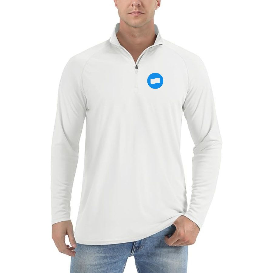 Men's  Dana Logo Lightweight Quarter-Zip Athletic Shirt Long Sleeve Performance Wear