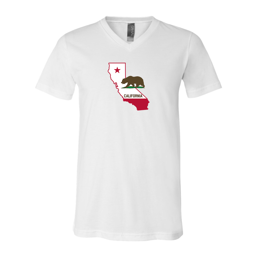 California Bear Map  BELLA  CANVAS - Jersey V-Neck T-Shirt
