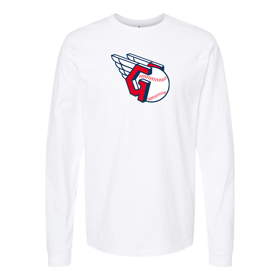 Men's Cleveland Guardians  Logo Cotton Long Sleeve T-Shirt