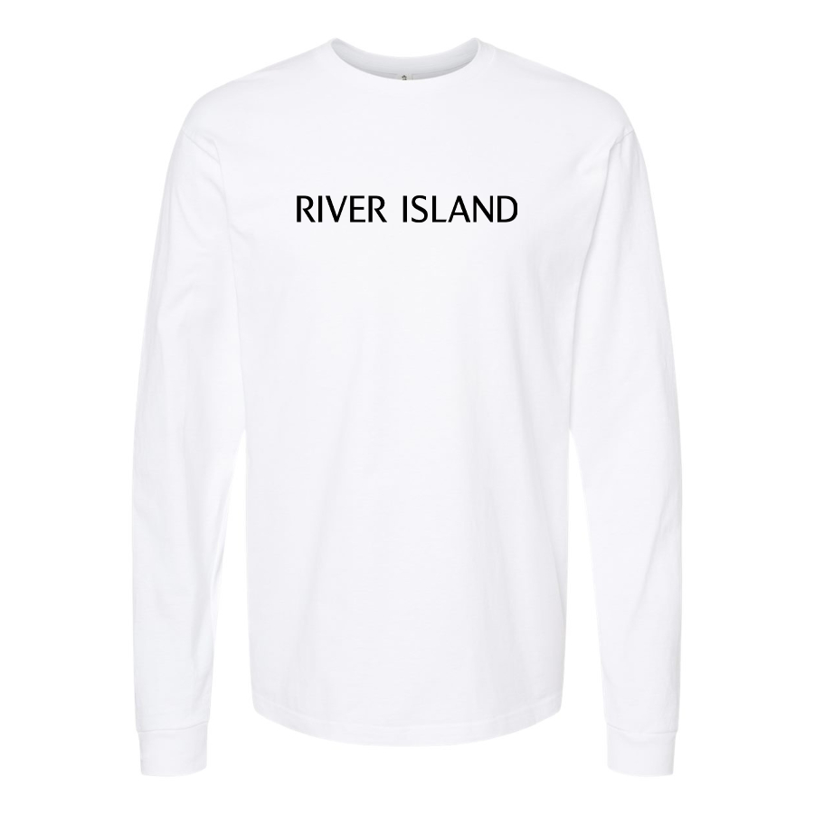 Men's River Island   Logo  Cotton Long Sleeve T-Shirt