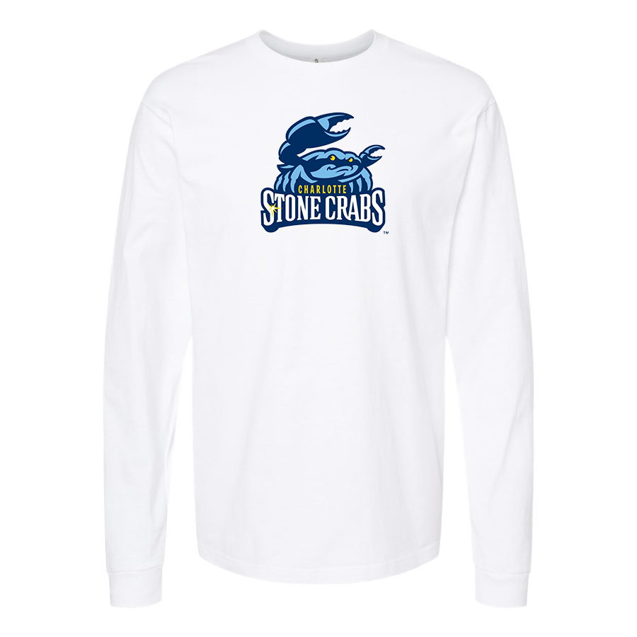 Men's Charlotte Stone Crabs Logo Cotton Long Sleeve T-Shirt