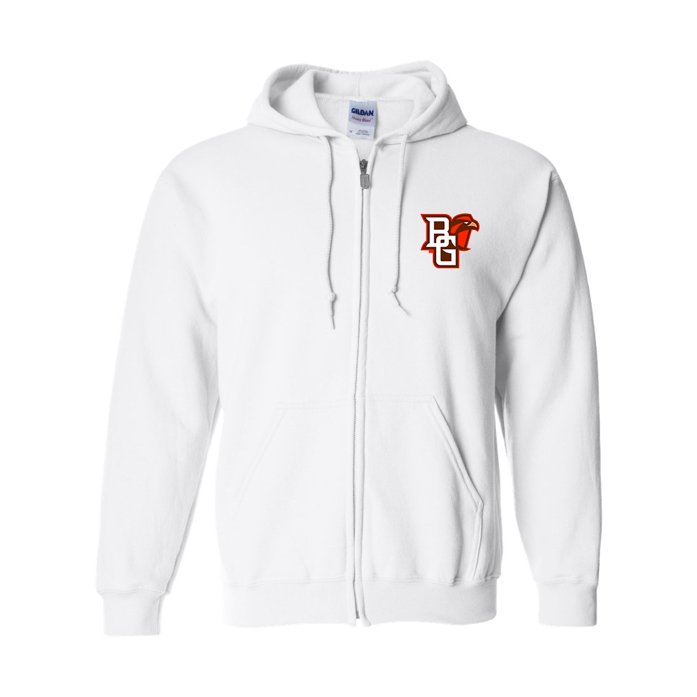 Men's Bowling Green Falcons  Gildan  Heavy Blend Full Zip Hooded Sweatshirt