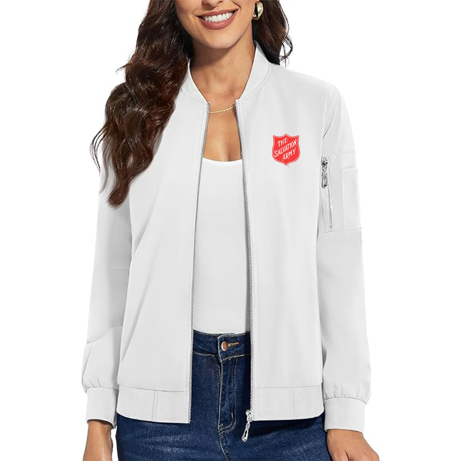 Women's The Salvation Army  Premium Bomber Jacket with Polished Detailing and Functional Sleeve Pocket Modern Luxury Outerwear