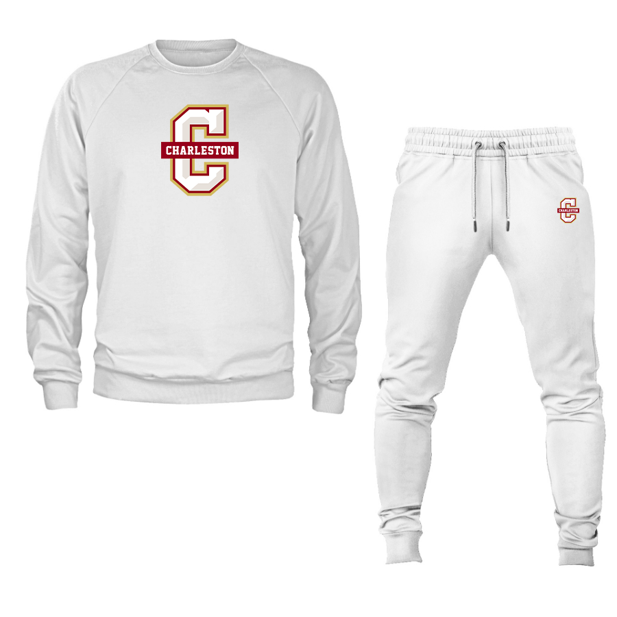 Men's Charleston Cougars Crewneck Sweatshirt Joggers Suit