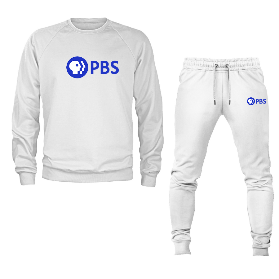 Men's  PBS Blue Crewneck Sweatshirt Joggers Suit