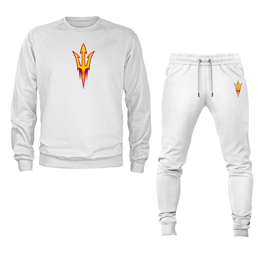 Men's  Arizona State Sun Devils Crewneck Sweatshirt Joggers Suit