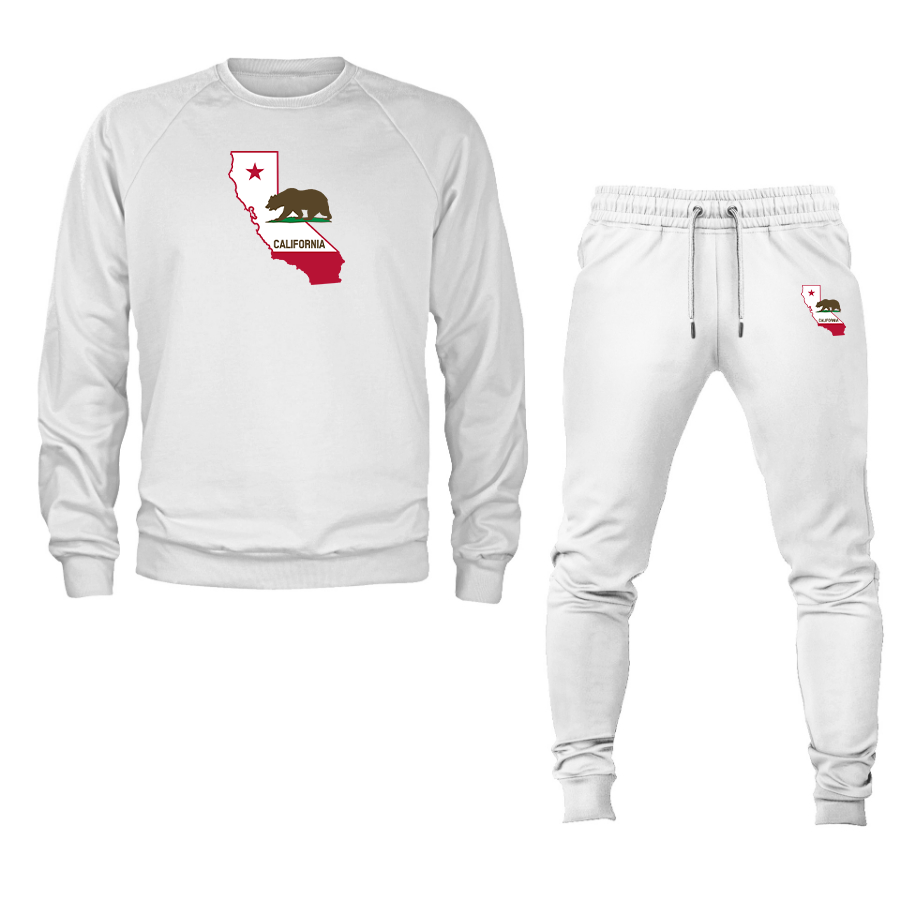 Men's California Bear Map  Crewneck Sweatshirt Joggers Suit