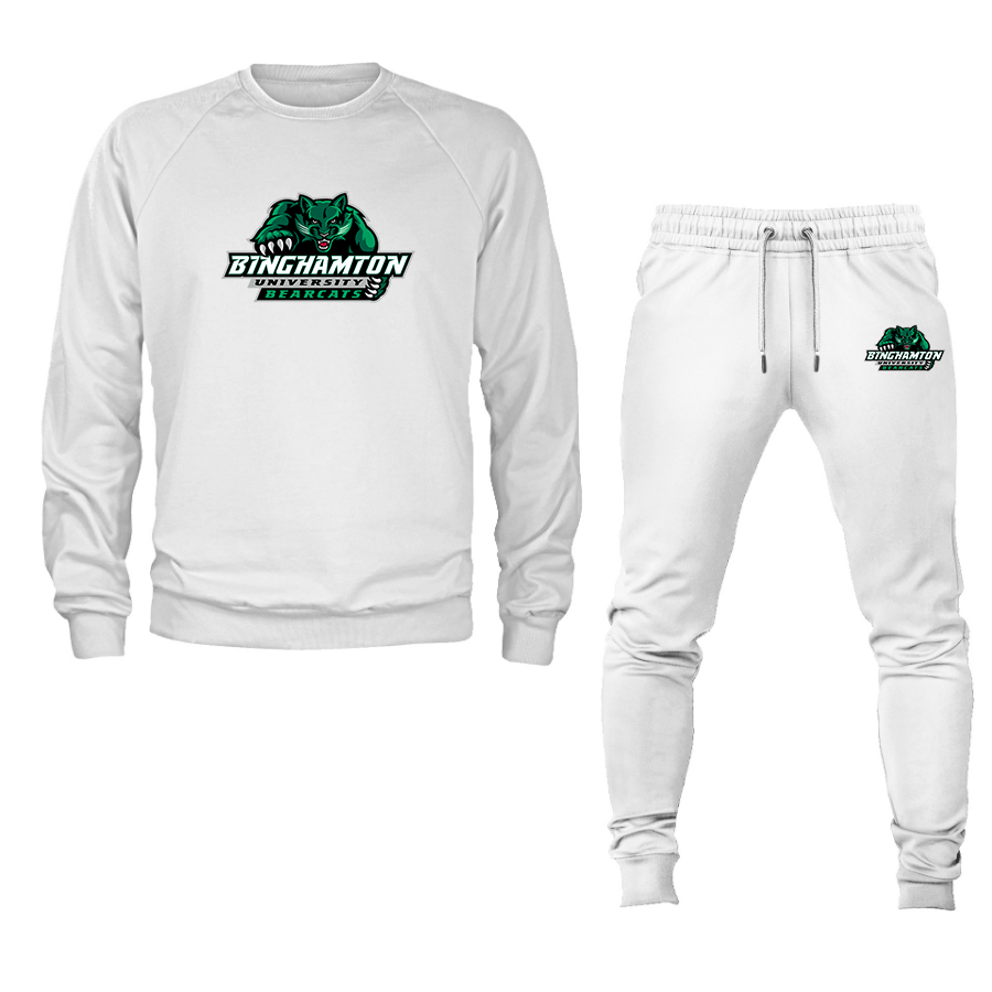 Men's Binghamton Bearcats Crewneck Sweatshirt Joggers Suit