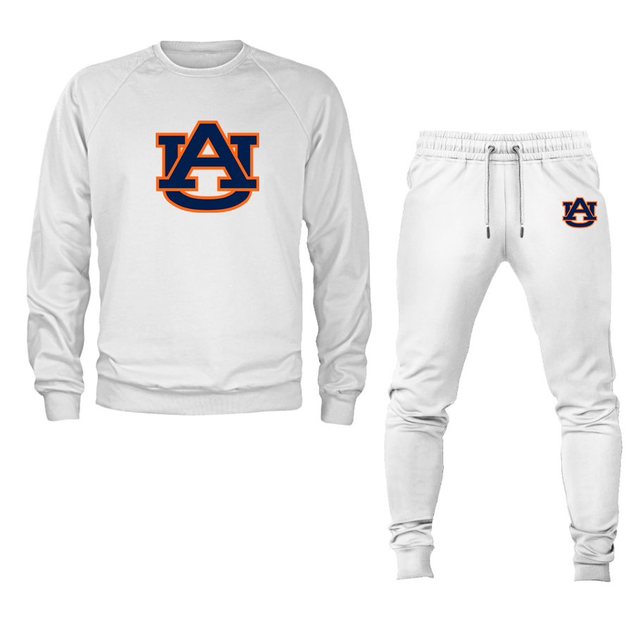 Men's  Auburn Tigers Crewneck Sweatshirt Joggers Suit