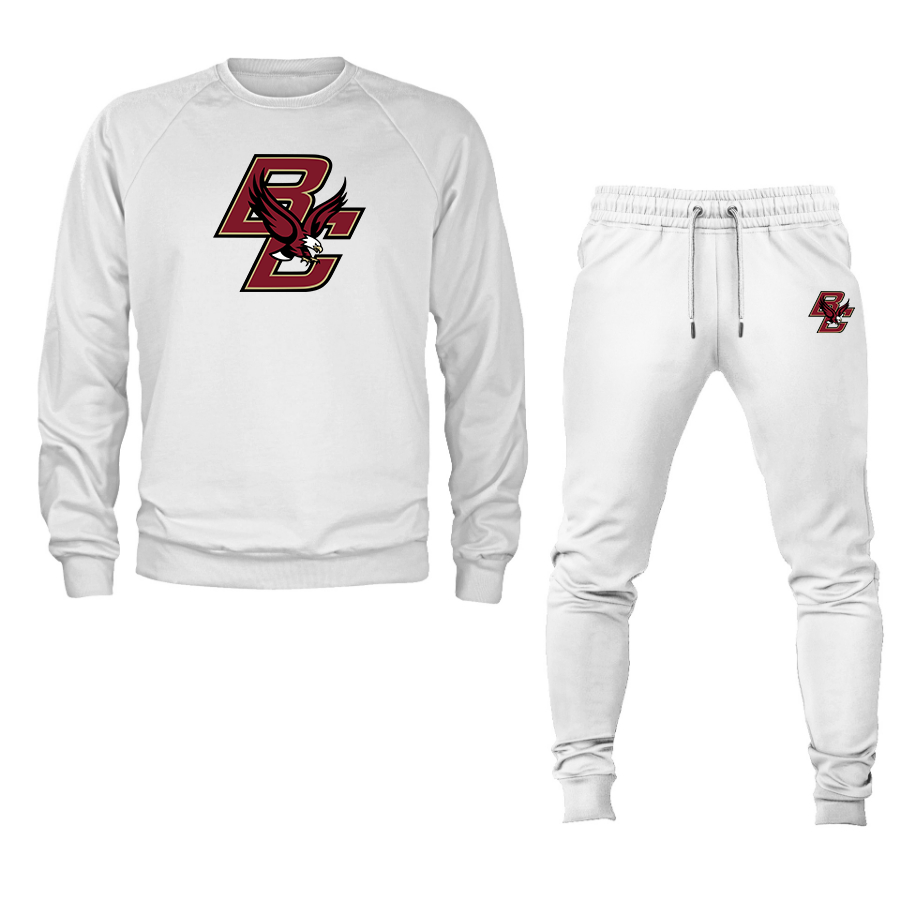 Men's Boston College Eagles  Crewneck Sweatshirt Joggers Suit