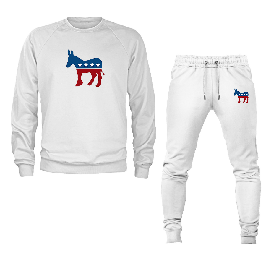Men's Democrat Election Symbol Crewneck Sweatshirt Joggers Suit