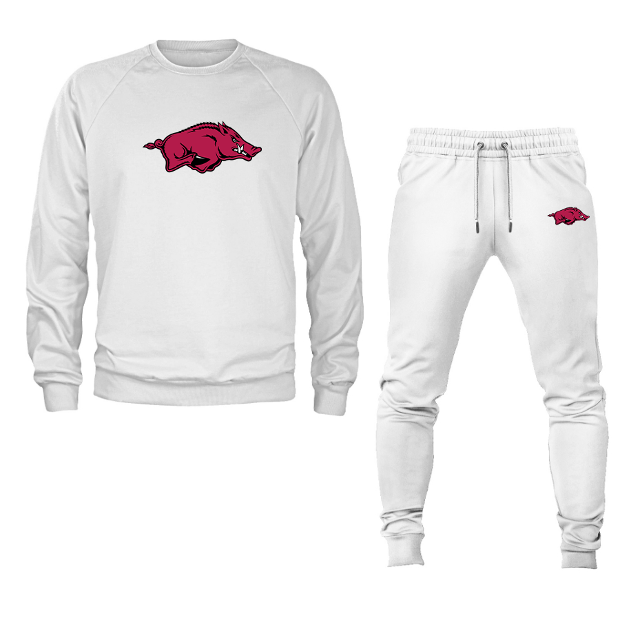 Men's Arkansas Razorbacks Crewneck Sweatshirt Joggers Suit