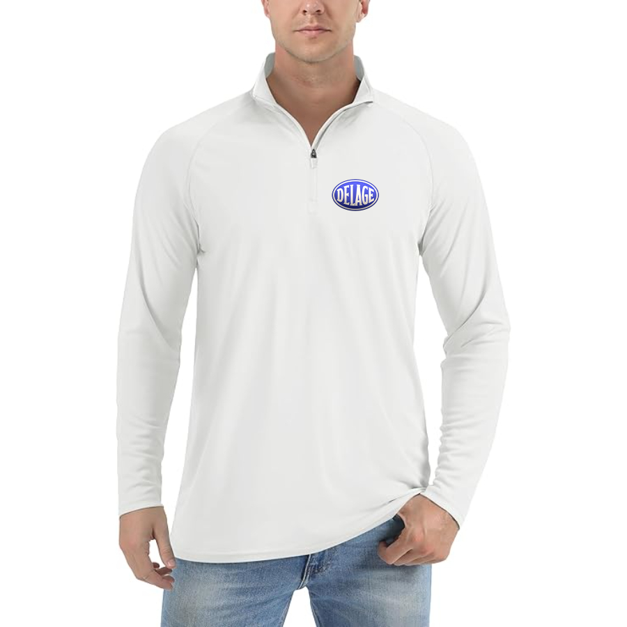 Men's Delage Logo  Lightweight Quarter-Zip Athletic Shirt Long Sleeve Performance Wear