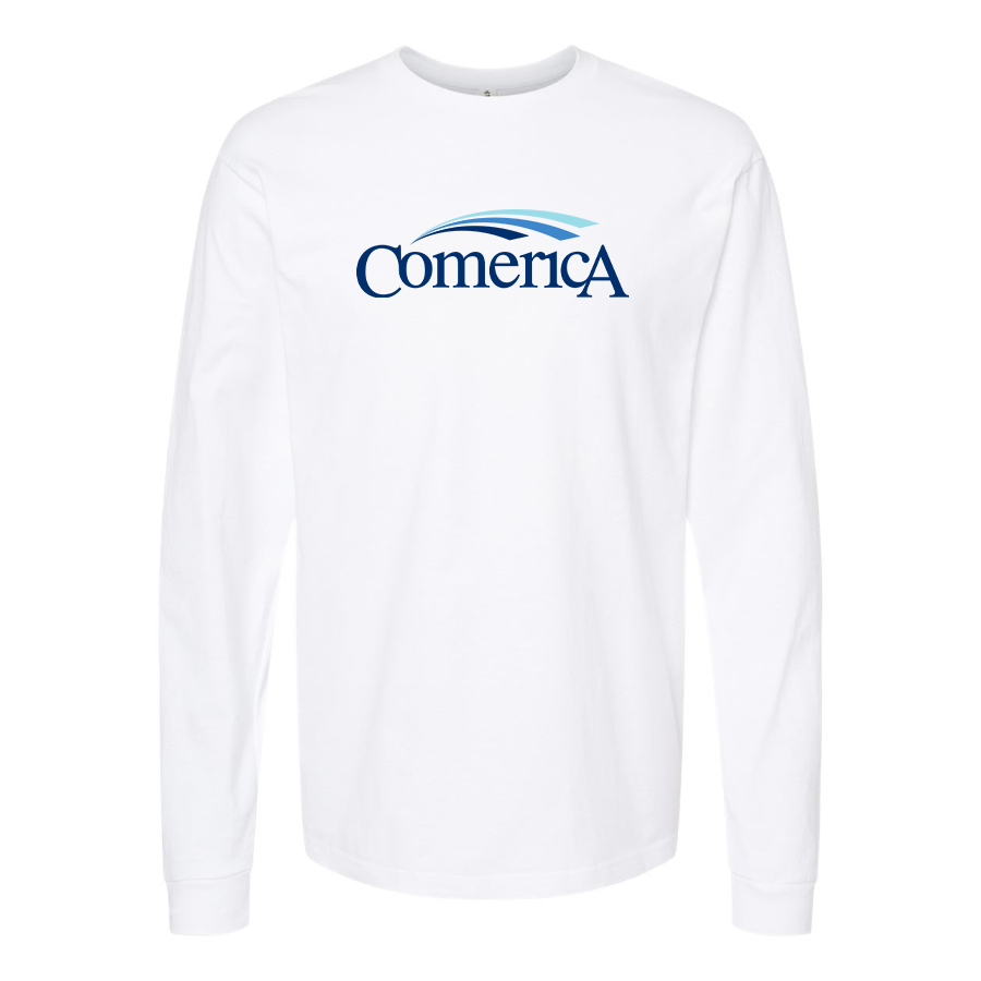 Men's Comerica Logo Cotton Long Sleeve T-Shirt
