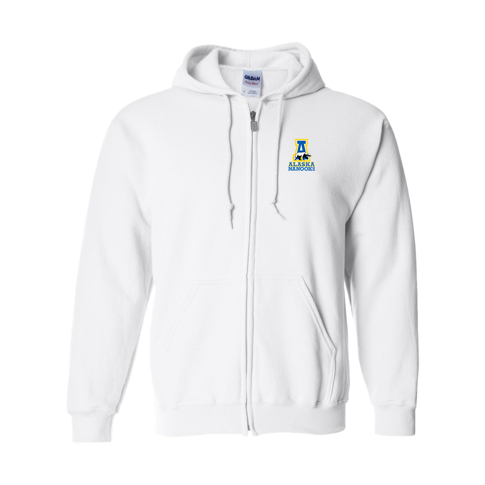Men's Alaska Nanooks Gildan  Heavy Blend Full Zip Hooded Sweatshirt