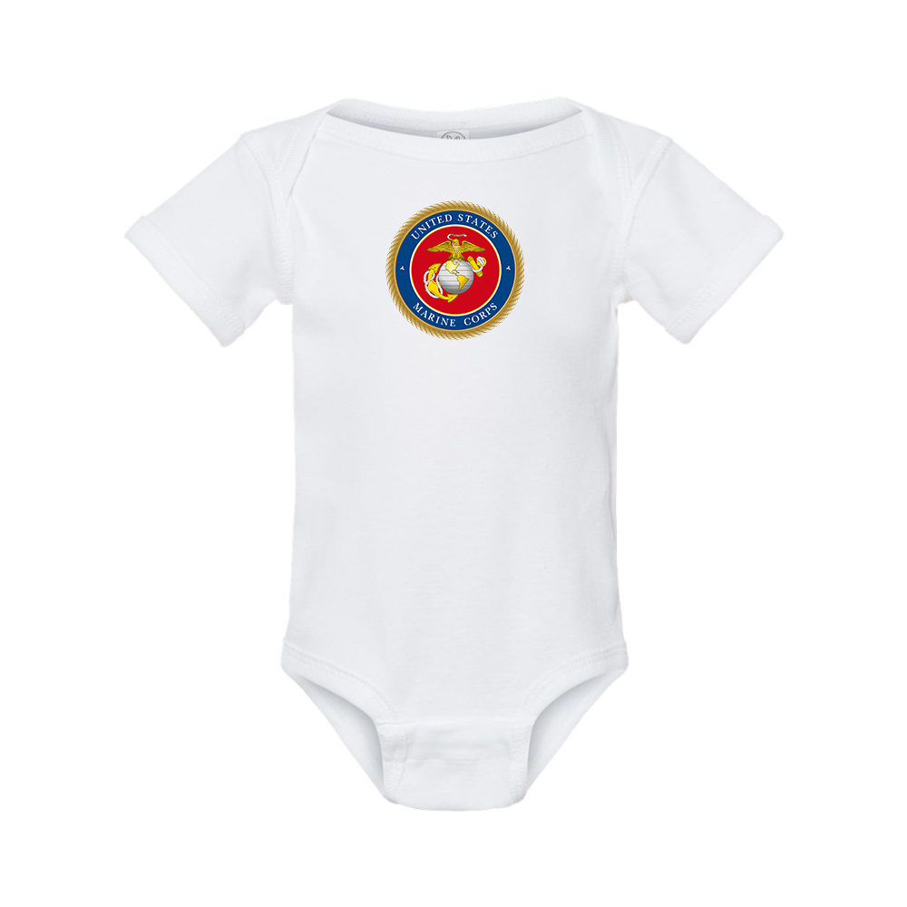 USMC Emblem Rabbit Skins Infant Baby Rib Bodysuit