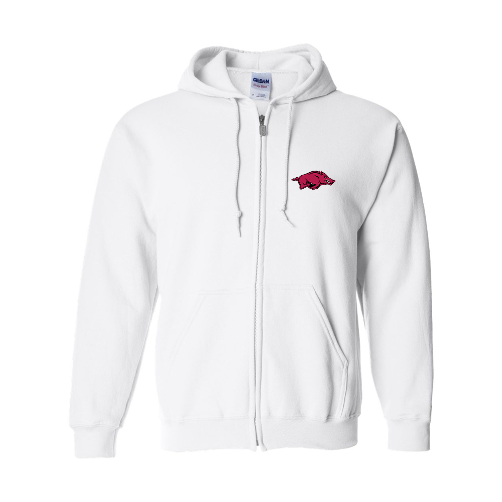 Men's Arkansas Razorbacks Gildan  Heavy Blend Full Zip Hooded Sweatshirt