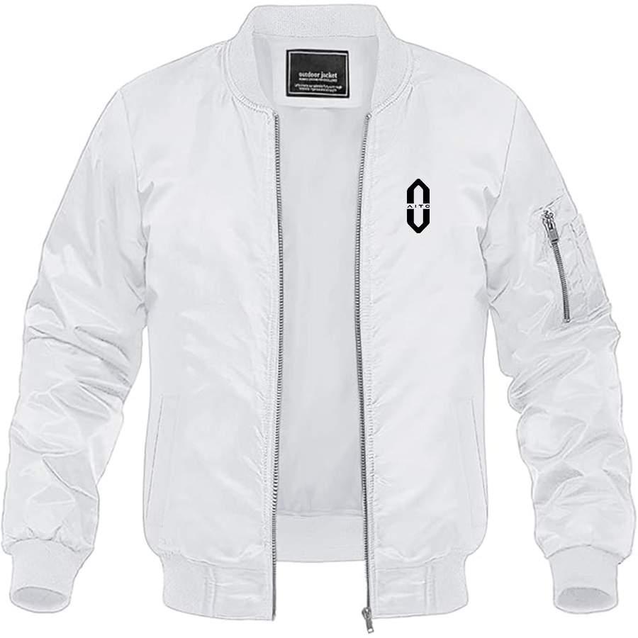 Men's Aito Logo Lightweight Bomber Jacket Windbreaker Softshell Varsity Jacket Coat