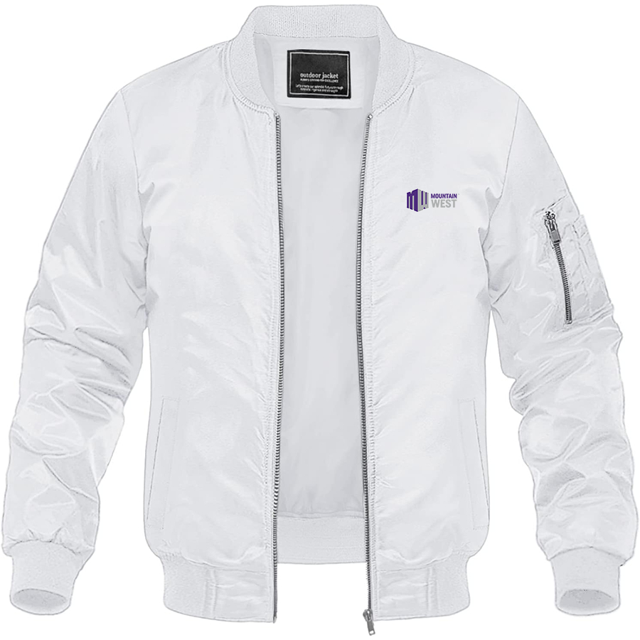 Men's Mountain West Conference  Logo Lightweight Bomber Jacket Windbreaker Softshell Varsity Jacket Coat