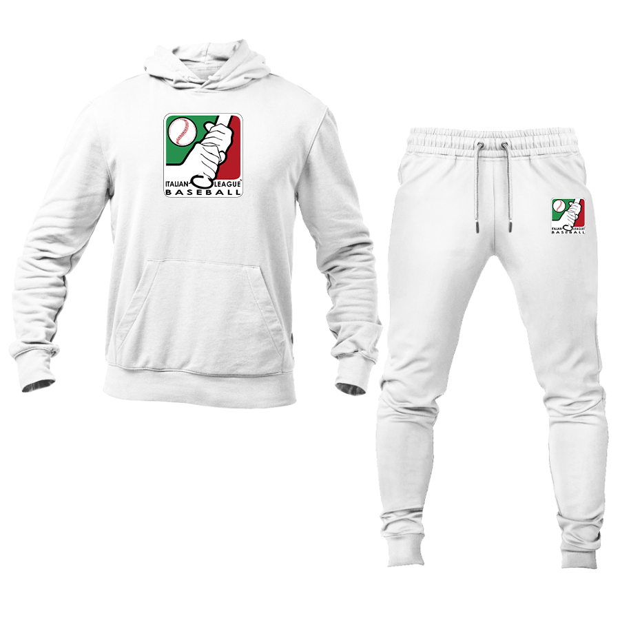 Men's Italian Baseball League Logo Hoodie Joggers Set