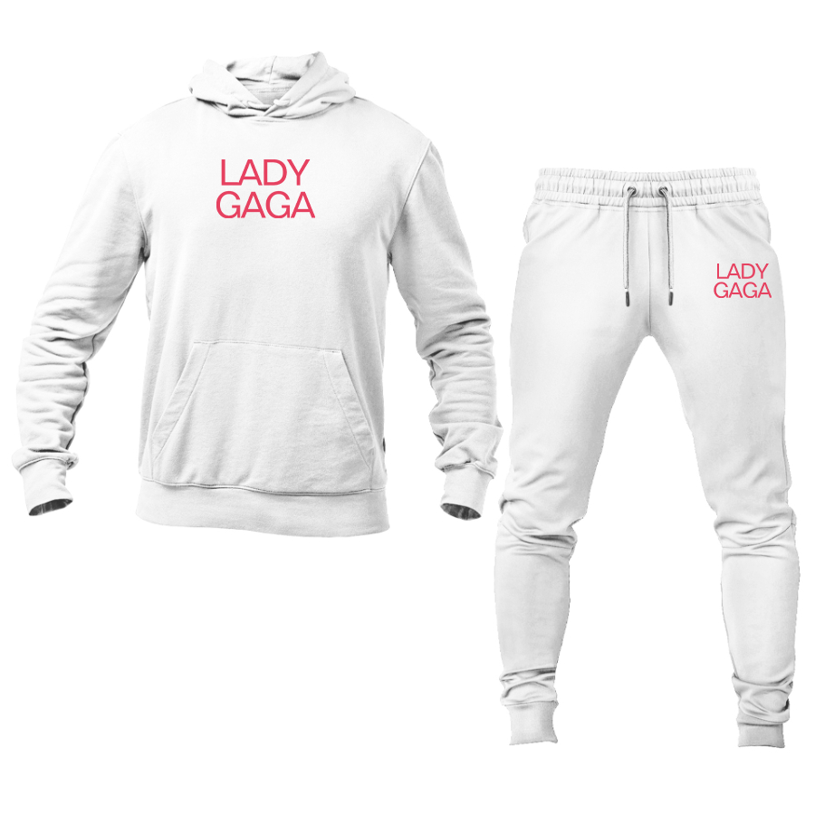 Men's Lady Gaga Logo Hoodie Joggers Set