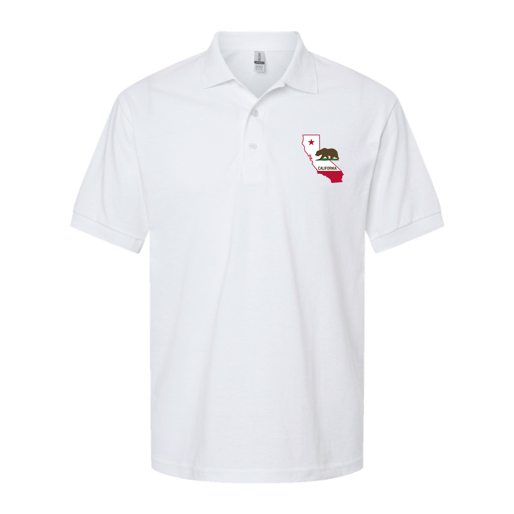 Men's California Bear Map Dry Blend Jersey Polo
