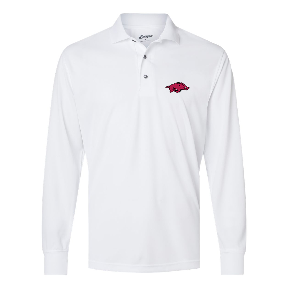 Men's  Arkansas Razorbacks Paragon Prescott Long Sleeve Polo