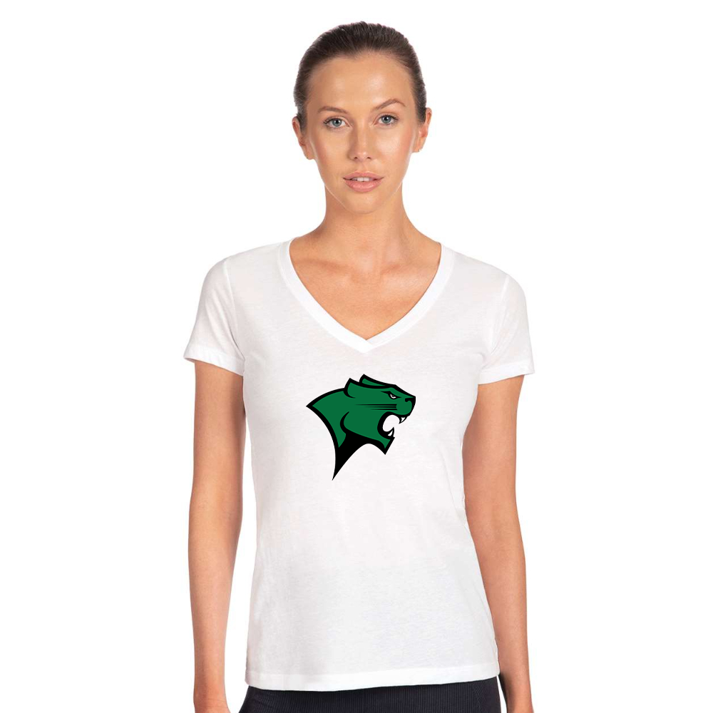 Women's Chicago State Cougars  Next Level V-Neck T-Shirt